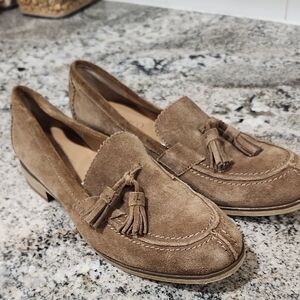 Franco Sarto Tan Leather Loafers Women's Size 7.5